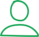 een met groene lijnen getekende poppetje